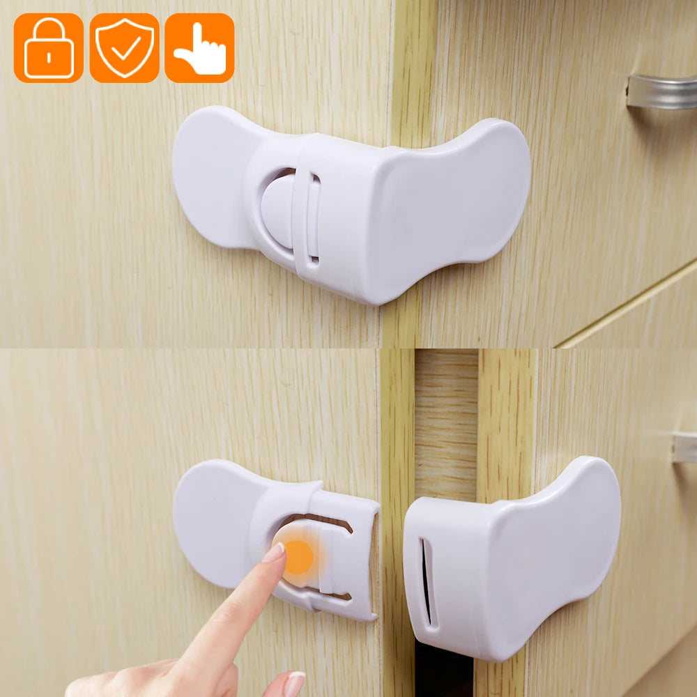 Plastic Baby Safety Lock Anti-Pinching Drawer Locks Cabinet Lock Refrigerator Lock Buckle Children Protection For Household Tool