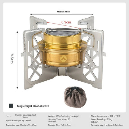 CAMPINGMOON AS-1/AS-ST Outdoor Small Picnic Equipment Alcohol Stove Brass Stove Liquid Alcohol Stove Head Portable Stove