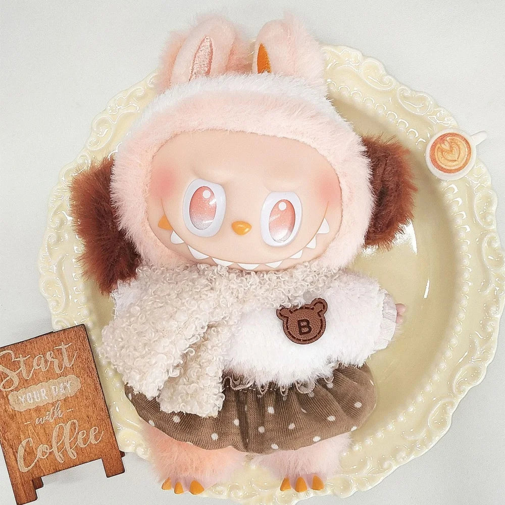 Labubu's Third-generation Baby Clothes, Labubu 3.0 Baby Clothes, Sitting Party Clothes, Blind Box Clothes, 17cm