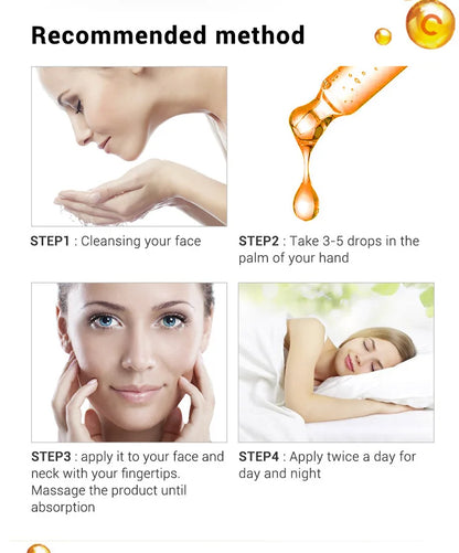 50ml*2pcs Vitamin C Face Serum, Brightens, Hydrates and Reduces Signs of Aging, with Vitamin C, Hyaluronic Acid for Glowing Skin