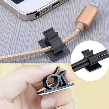 20 Pcs Cable Clips Self Adhesive Power Cord Management Wire Holder Cable Organizer Clamp Wire Clip for Car Desktop Wall Phone