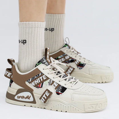 2025 new men's shoes for spring, breathable, niche, trendy, versatile, casual board shoes, height increasing sports shoes