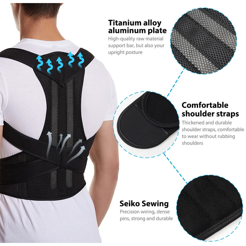 Dropshipping Back Posture Corrector Brace for Women breathable Back Posture Correction back support belt shoulder students kid