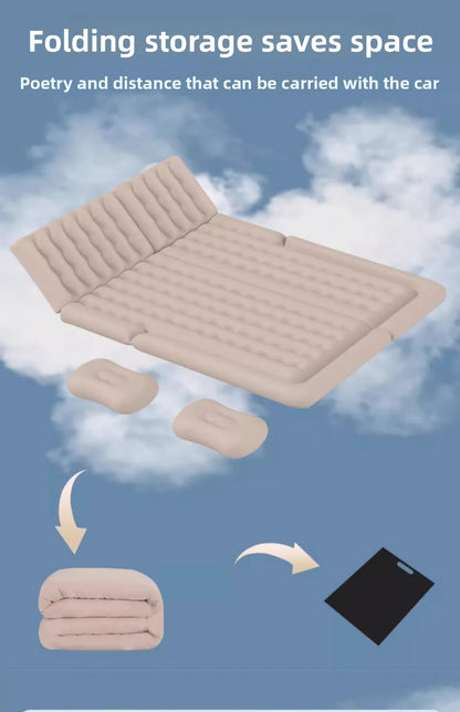 Airbed Household Outdoor Single Double Air Bed Thickened Folding Inflatable Convenient Mattress Sleep Rest for Car SUV Travel