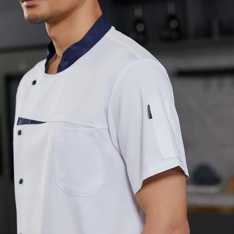 Kitchen Chef Shirts Cook Wear Hotel  Uniform Catering Cooking Clothes Chef Coat Jacket Professional Kitchen Costume Designer