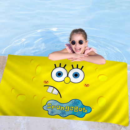 S-SpongeBobs Cartoon Beach Towels Shower Towel Sauna Travel Spa Microfiber Quick Dry Gym Accessories Cute Room Decor