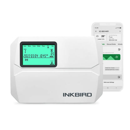 INKBIRD IIC-800-WIFI EU Plug Smart Sprinkler Controller 8 Zones Indoor/Outdoor Irrigation 2.4GHz Wi-Fi Supports Manual Mode