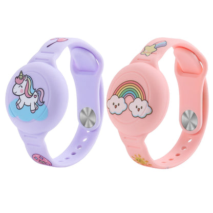 For Airtag Wristband Kids Waterproof Silicon Cartoon Hidden Airtag Bracelet Anti-Lost Airtag Holder Case Tracker Accessory