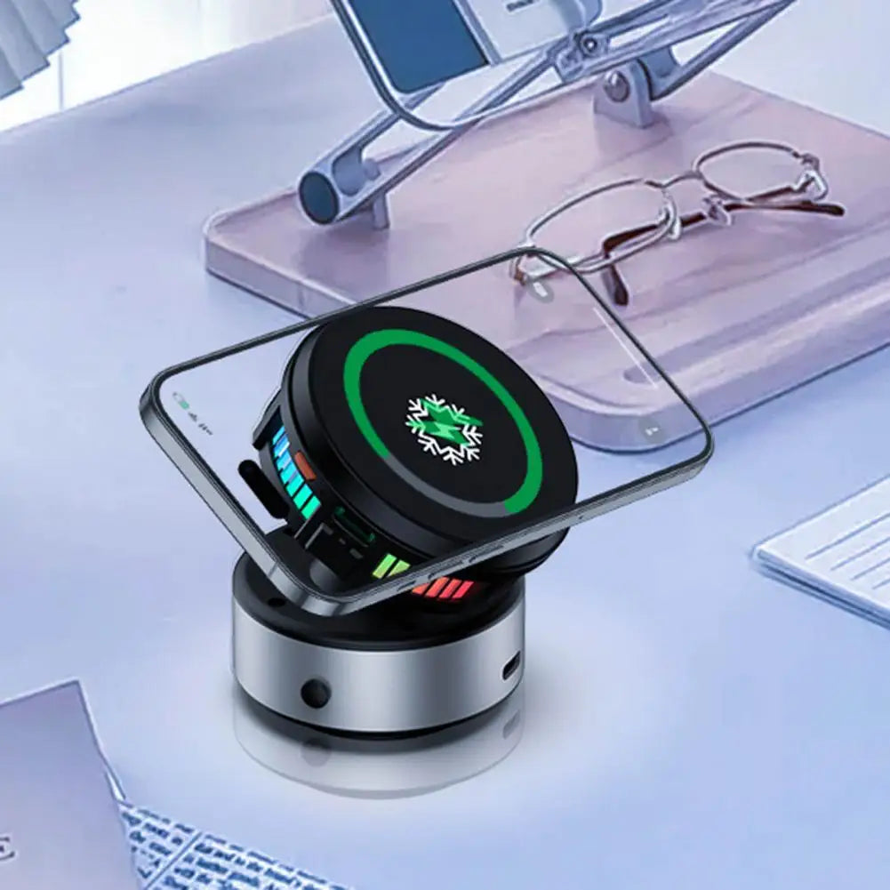 Magnetic Car Phone Holder 15W Wireless Charger High-speed Cooling Stand Fast Heat Dissipation Intelligent Hands-Free Vent Mount
