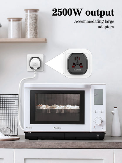 LDNIO Universal Travel Adapter EU Kr Plug Adaptor To Universal European To American Plug 48mm Converter For Travel Accessories