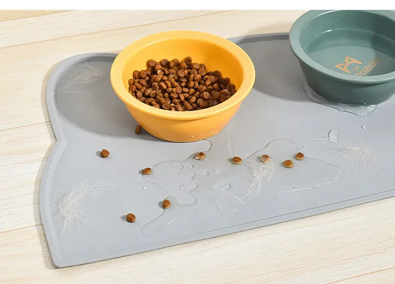 Silicone Pet Mat Pet Food Feeding Pad Waterproof Dog Cat Bowl Food Mat Puppy Feeder Tray Water Cushion Placemat