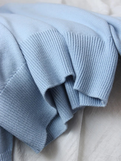 Light Blue Oversized Sweaters For Women 2024 Trend White Loose Sweater Casual Autumn Winter Warm Thick Knit Sweater Women Jumper