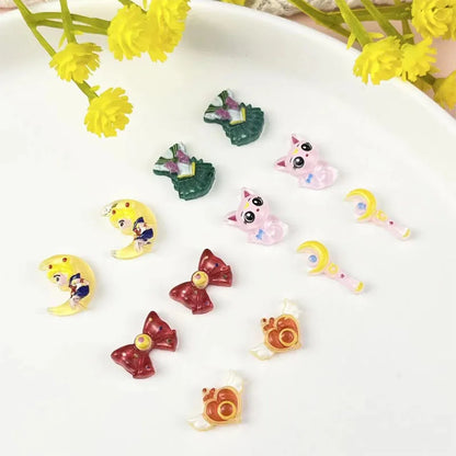 no.34  10/50pcs New cartoon nail accessories Cute stick resin accessories Wear nail accessories