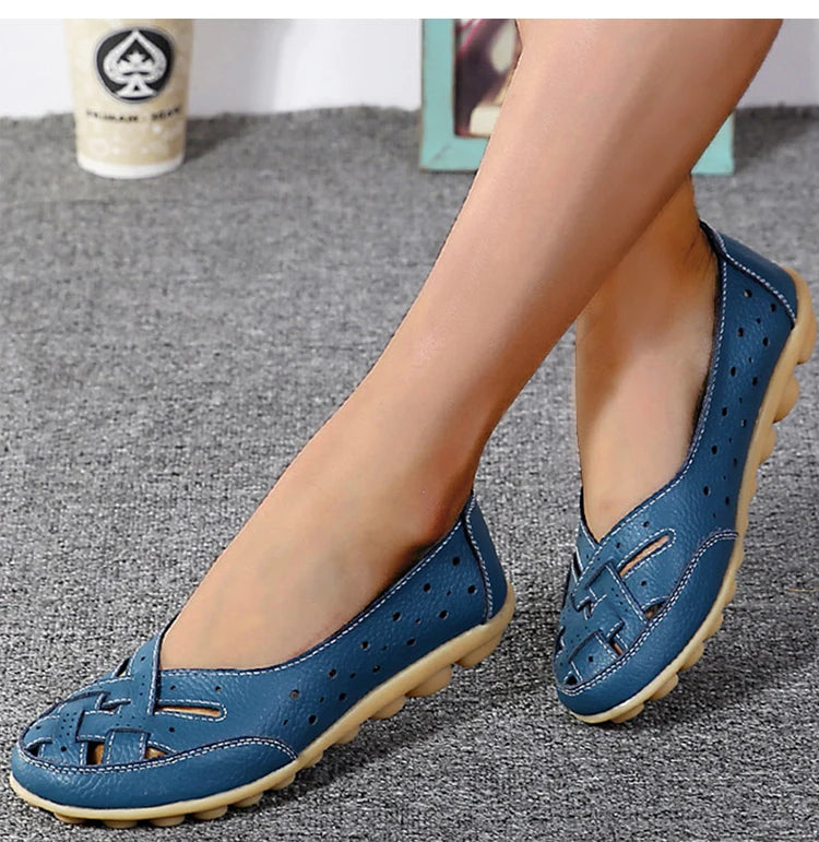 Shoes Women  2025 Soft Leather Shoes White Women's Loafer Slip On Flats Zapatos De Mujer Flat Shoes Women Casual Footwear Female