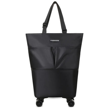 Travel bag, large capacity swivel wheel travel bag, supermarket shopping tote bag, travel luggage storage bag