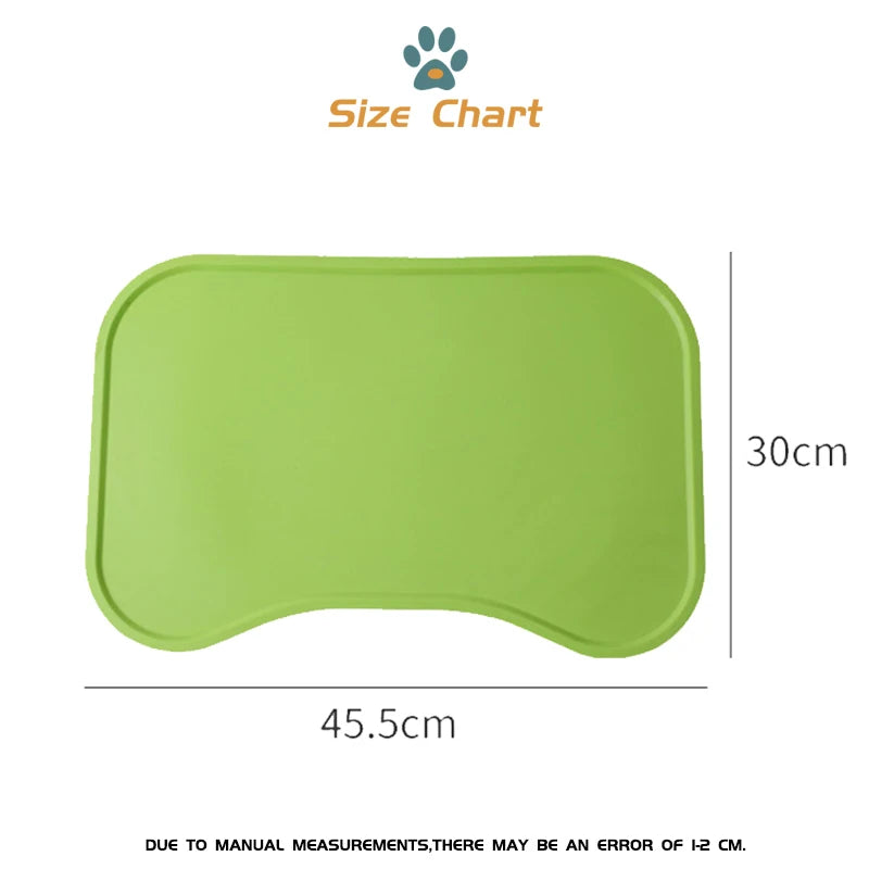Dog Cat Bowl Food Mat with High Lips Silicone Waterproof Pet Food Feeding Pad Puppy Feeder Tray Water Cushion Snack Mat Stuff