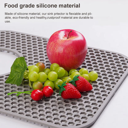 Silicone Sink Mat Sink Protectors for Kitchen Sink, Sink Mat Grid Non-Slip Folding Sink for Bottom of Farmhouse Porcelain Sink