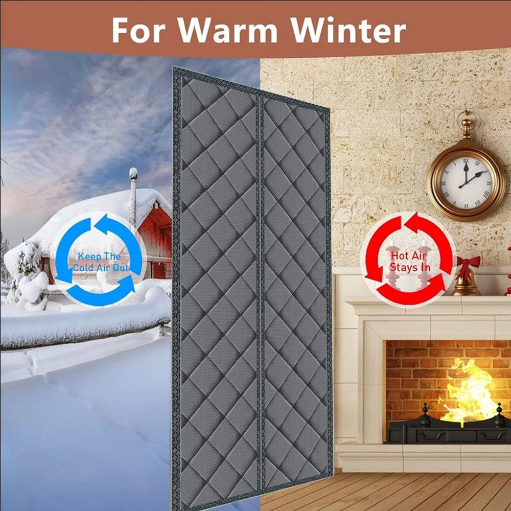 Winter Door Curtain Windproof Warm Partition Curtain Magnetic Door Curtain Punch-free Door Curtain Bedroom Block Curtain