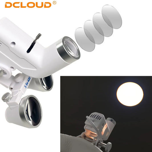 Dental LED Head Light Lamp Dental Loupes 2.5X/3.5X Brightness Spot Adjustable Surgical Headlight 5W Wireless ENT Headlight