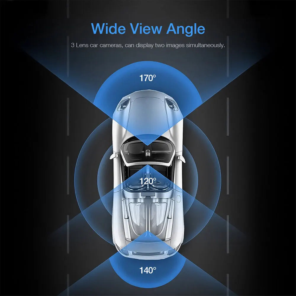 Car DVR 3 Cameras 4.0 Inches Dash Cam Car Video Recorder Auto Registrator Dvrs Dash Cam with 3 Ways Cameras