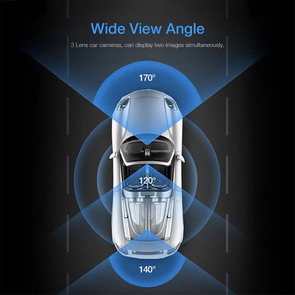 Car DVR 3 Cameras 4.0 Inches Dash Cam Car Video Recorder Auto Registrator Dvrs Dash Cam with 3 Ways Cameras