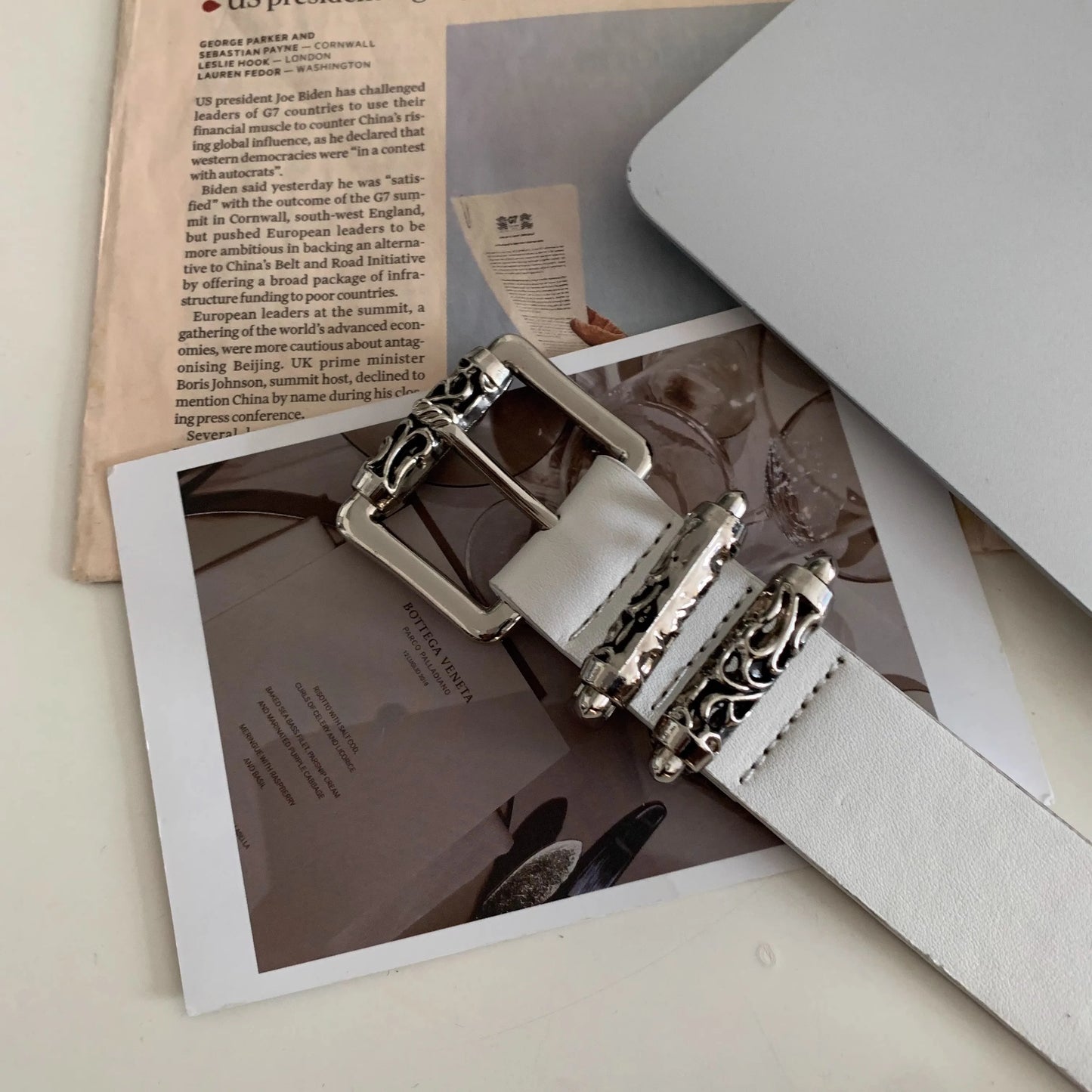 New retro Female Subculture Belt Punk Decorated Jeans Belt Personality Belt White Belt