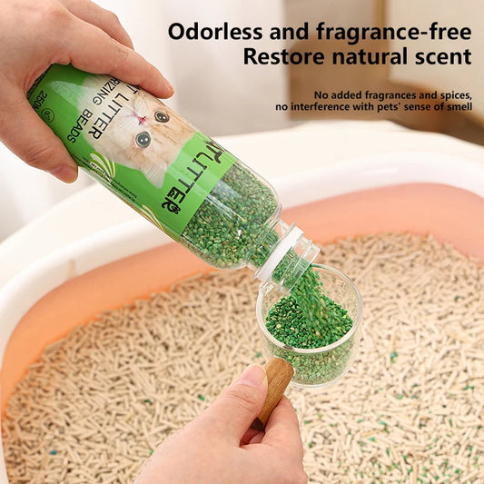 A bottle of cat litter deodorizing beads - make your home smell comfortable remove odors and deodorizers