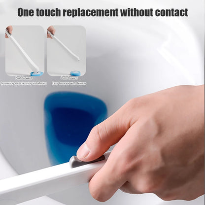 Wall-mounted Disposable Toilet Brush Cleaner Long Handle Bathroom Cleaning Brush With Replaceable Brush Head Toilet Accessories