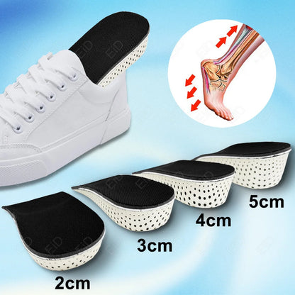 Height Increase Half Shoe Insoles Heel Insert Sports Shoes Pad Cushion Arch Support Unisex 2-5 CM Invisible Heighten Sole Insole
