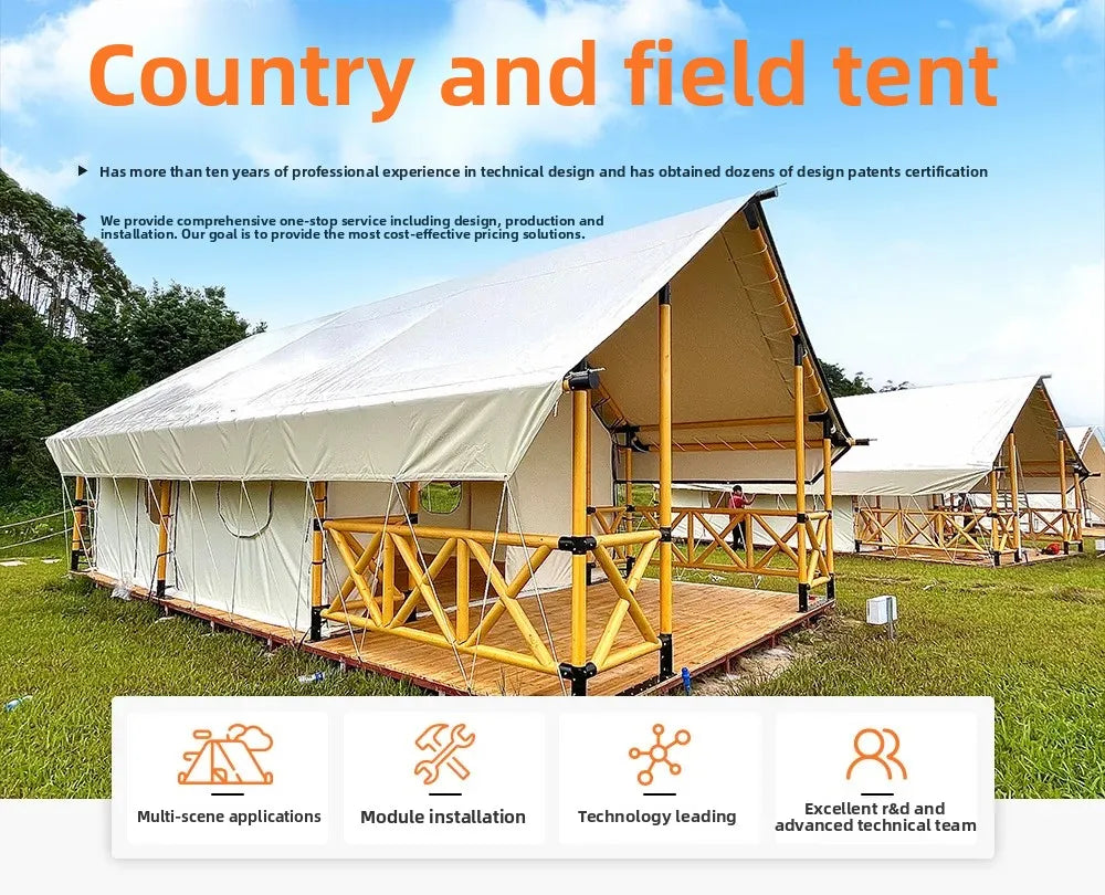 Outdoor Camping Tents, Hotel Camping Bases, Large Wooden House Accommodation, Suitable for Camping, Customizable Large Capacity