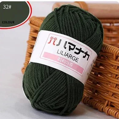 Multi-purpose 25g/ball Milk Cotton Yarn for DIY, Handmade Crafts, Amigurumi, Hats, and Bags