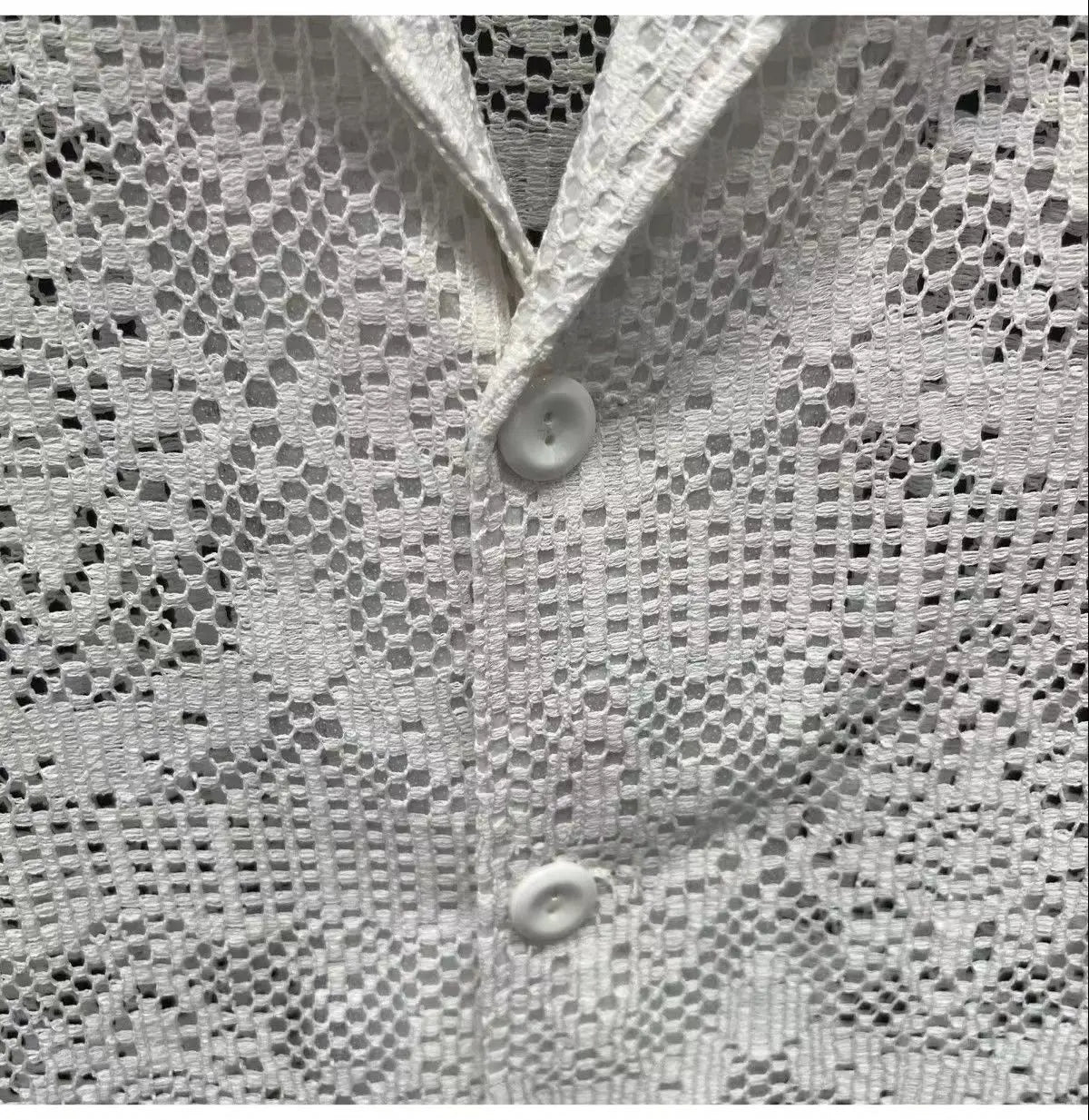 Vintage Ice Silk Lace Shirts For Men Sexy Lace Breathable Hollow Out Tops Summer Fashion Cuban Collar Short Sleeved Shirt Male