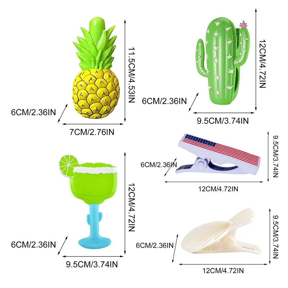 1/2PCS Cute Plastic Beach Towels Clips Large Drying Rack Retaining Clip Windproof Clothes Pegs Pins Animal Decorative Clothespin