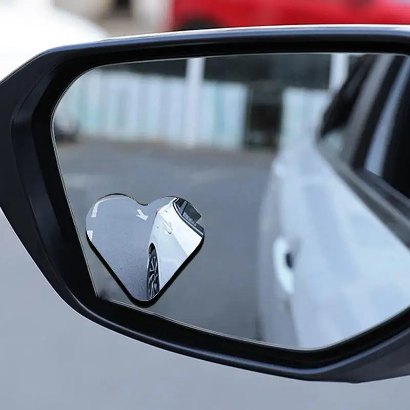 Car Frameless Blind Spots Mirror 1 Pair Cute Heart Shape Side Mirror Rearview Mirror Auxiliary Car Accessories for Car SUVs