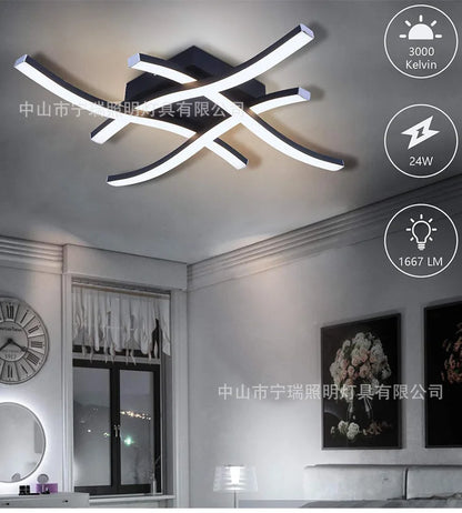 LED Ceiling Light Surface Installation Living Room Lamp Modern Bedroom Kitchen Led Ceiling Light Elegant Curved Ceiling Light