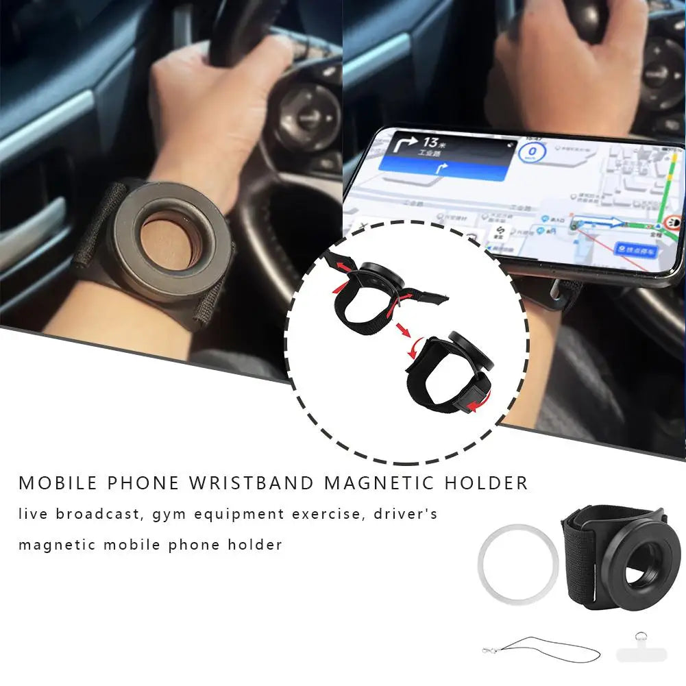 Wrist Strap Magnetic Phone Holder Universal Suitable For Navigation And Sports Easy To Disassemble With Anti Loss Rope