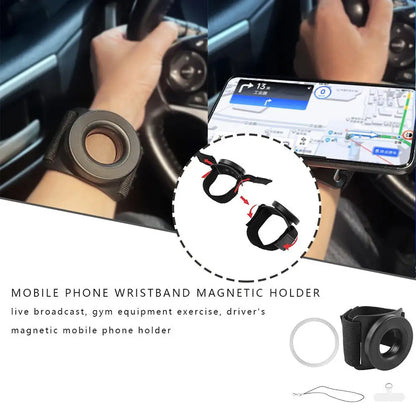 Wrist Strap Magnetic Phone Holder Universal Suitable For Navigation And Sports Easy To Disassemble With Anti Loss Rope