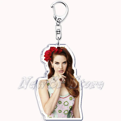Hot Singer Lana Del Rey Keychain for Accessories Bag Pendant Born To Die Ultraviolence Key Chain Ring Keyring Jewelry Fans Gifts