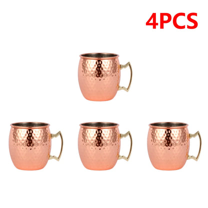 Moscow Mule Copper Mugs Metal Beer Cup Stainless Steel Copper Goblet Cocktai Wine Coffee Cup Champagne Party Bar Drinkware Tools