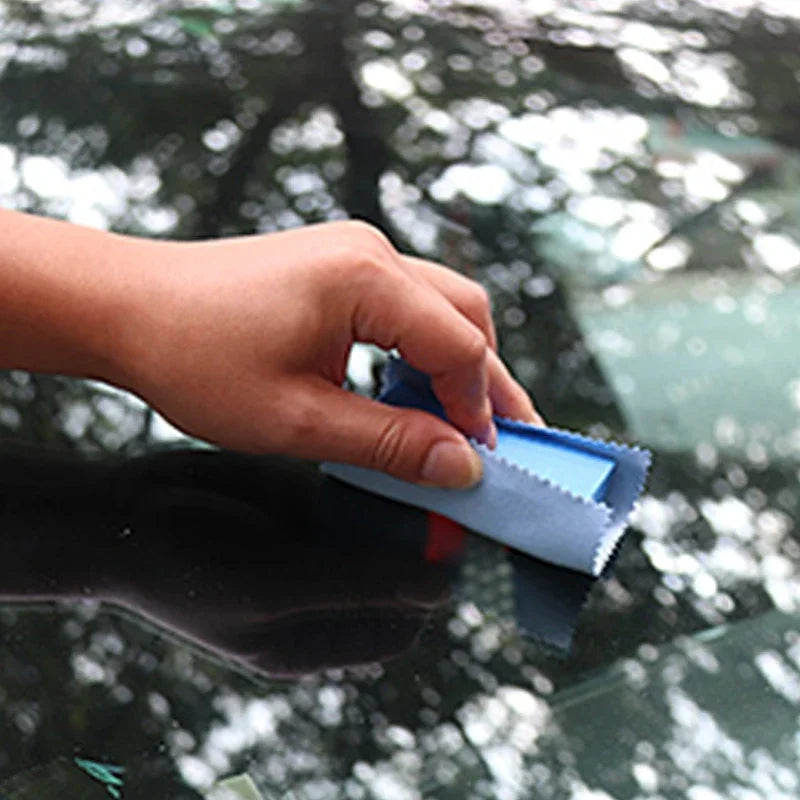 Car Ceramic Coating Sponge Applicator Glass Nano Wax Coat Sponges Blue Square Sponge and Cloth Car Cleaning Brush
