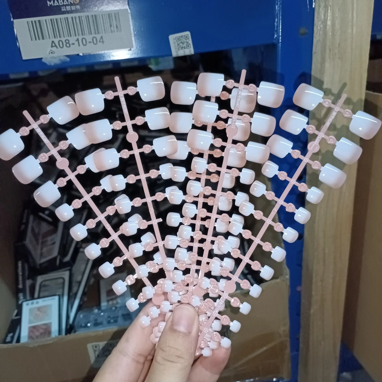 120pcs Square ToeNail Tips - Short French Tip Press On Toenails Pink Soft Gel Toe Nail Tips Full Cover Fake Toe Nail Extensions