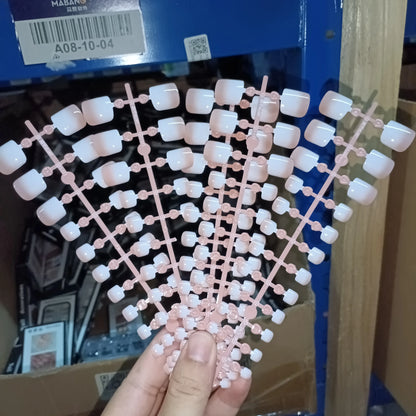 120pcs Square ToeNail Tips - Short French Tip Press On Toenails Pink Soft Gel Toe Nail Tips Full Cover Fake Toe Nail Extensions