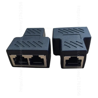 1 To 2 Ways RJ45 LAN Ethernet Network Cable Female Splitter Connector Adapter For Laptop Docking Stations