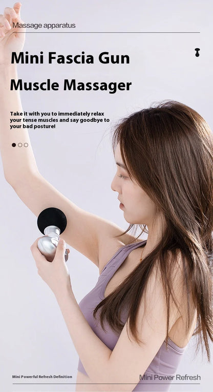 Portable Mini Wireless Massage Gun Home Electric Sports Handheld Fascial Gun Body Deep Tissue Muscle Vibration Fitness Massager