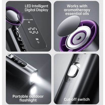 VGR 100 Speed High-speed Handheld Electric Fan with Flashlight USB Mini Portable Charging Small Fan Desktop Small Electric Fan