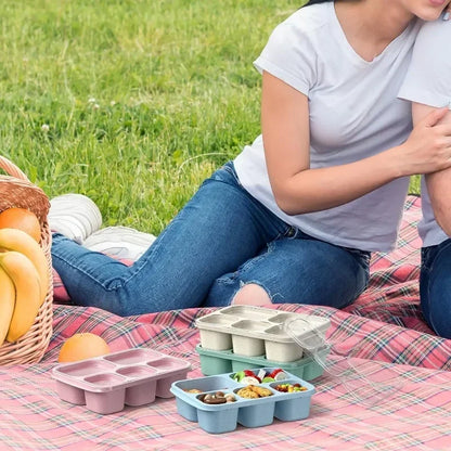 Lunch Box Meal Prep Container for Kids, Reusable Food Storage Snack Containers Stackable for School, Work, and Travel