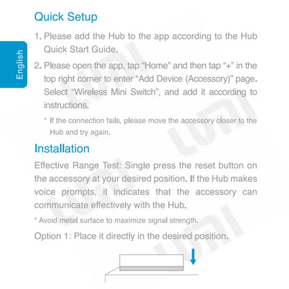 Aqara Mini Wireless Switch Zigbee Connection Versatile 3-way Control Button For Smart Home Devices Compatible With Apple HomeKit