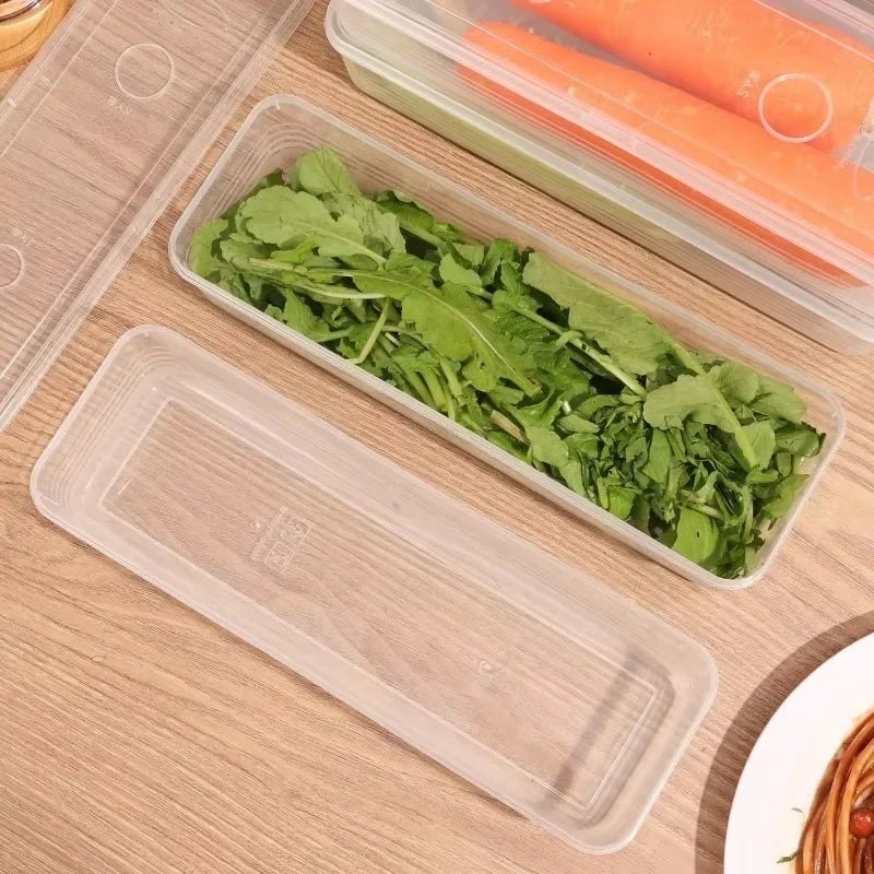 Fresh Box Refrigerator Storage Boxes Scallions Food Container with Lid Cold Crisper Sealed Kitchen Fresh Fruit Fridge Organizer