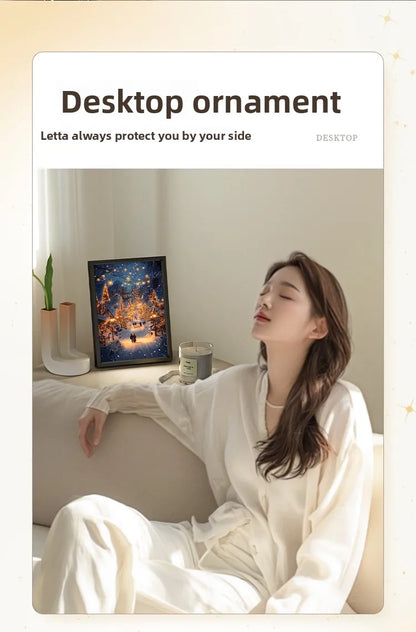 Creative Decorative Atmosphere Lamp Gift USB Powered LED Light Painting Night Light with Bluetooth Speaker Room Desk Ornaments