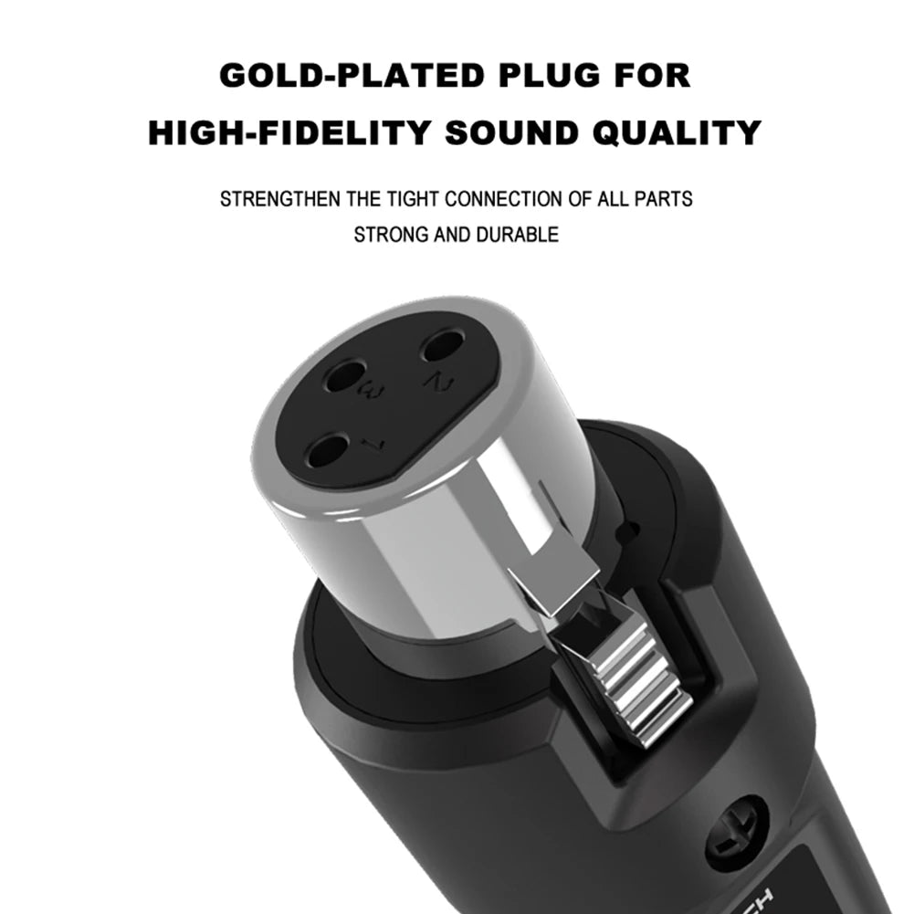 Wireless Microphone Transmitter Receiver System UHF XLR Adapter System for Dynamic Microphone Guitar Audio Mixer PA System